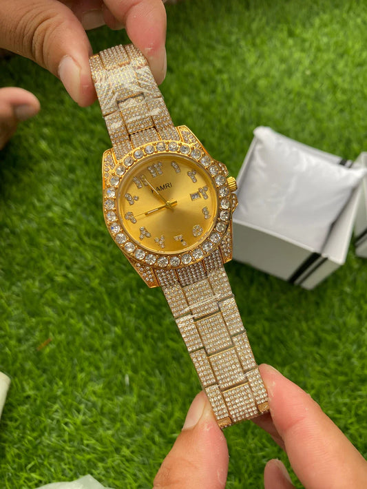 Luxury Gold -Date Style Watch – Elegant Diamond Watch